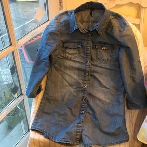Womens denim long sleeve shirt, size small
